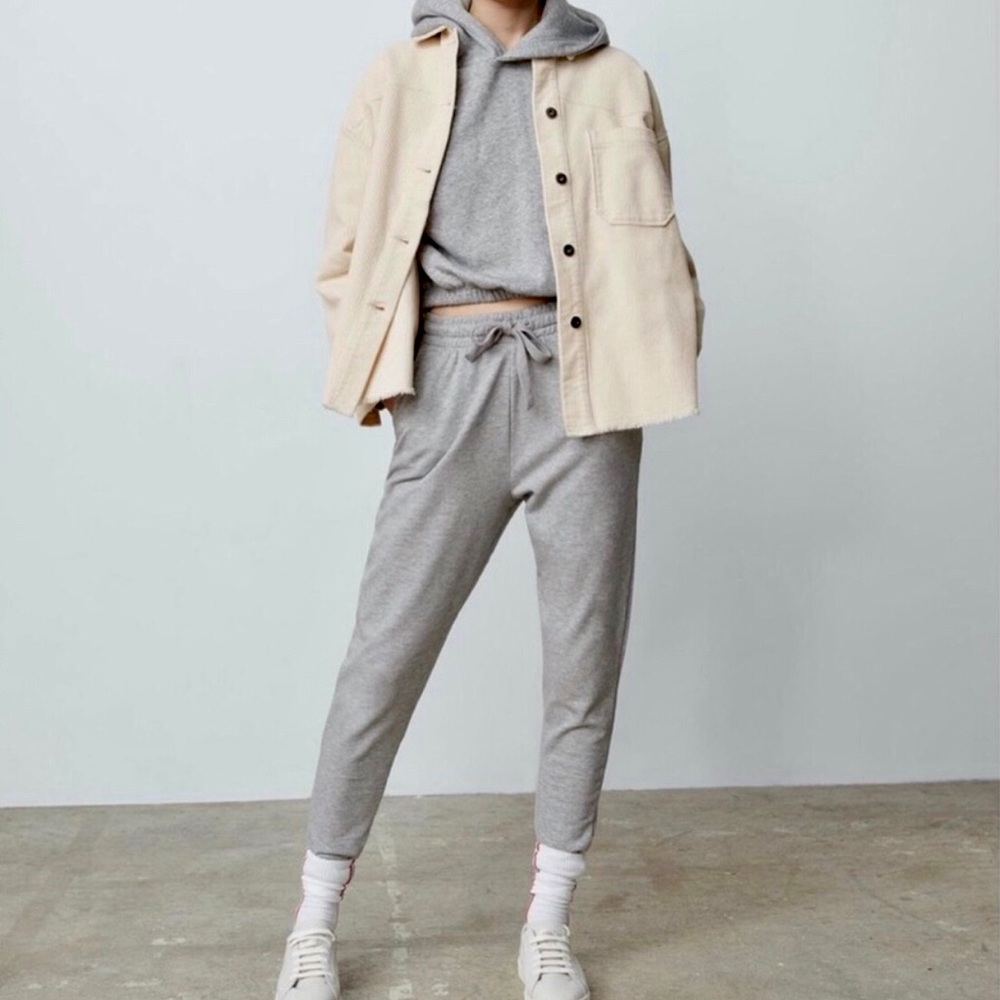 Zara Corduroy Button Down Shacket Cream Medium - image 1